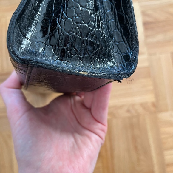 Vintage Black Snakeskin Patterned Purse - Picture 7 of 9